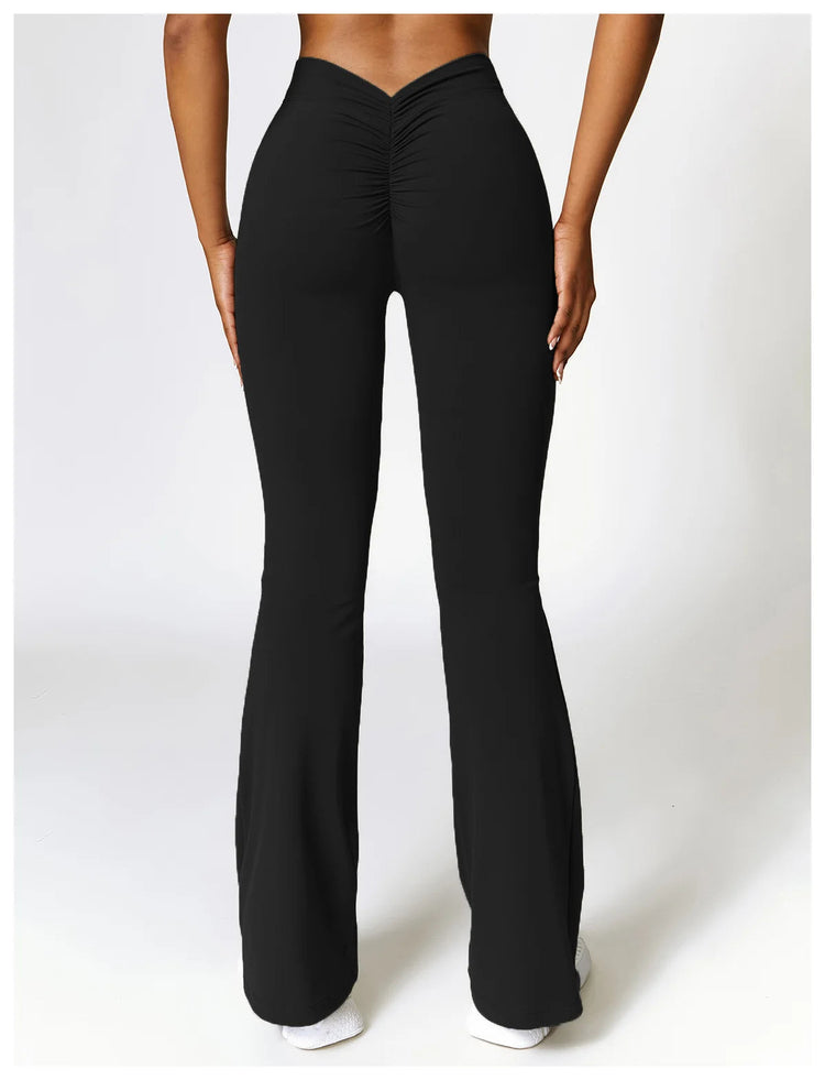 High Waist Flare Leggings Yoga Pants Women Wide Leg Pants Women Gym Workout Fitness Sports Flared Pants Latin Dance Trousers PlatiNum