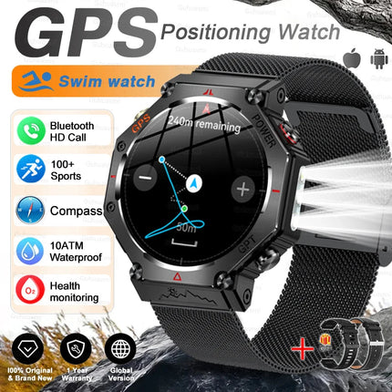 T-Rex 3 Grado Ultra Militare GPS Astuto Della Vigilanza 10ATM Bussola Impermeabile Altimetro Barometrico AMOLED Uomini HD Chiamata Sport Smartwatch platinumshop