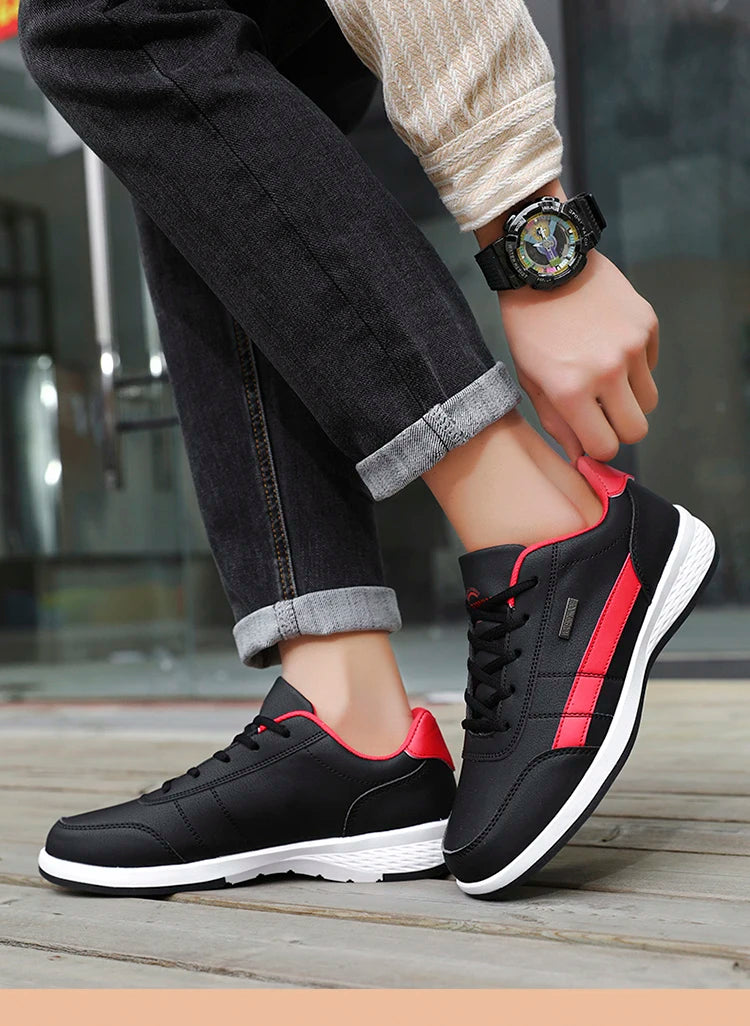 Pu Leather Men Shoes Sneakers Trend Casual Breathable Leisure Male Sneakers Non-Slip Footwear Vulcanized Shoes Tenis Masculino