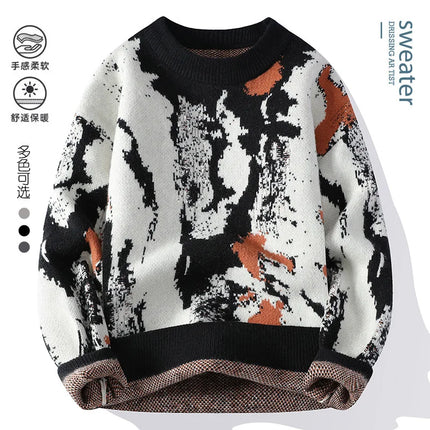 Autumn and winter Men's Fashion casual Round Neck Warm sweater slim fit Sweaters Men sweater male Thicken Warm wool pullovers