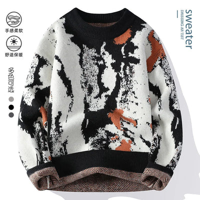 Autumn and winter Men's Fashion casual Round Neck Warm sweater slim fit Sweaters Men sweater male Thicken Warm wool pullovers
