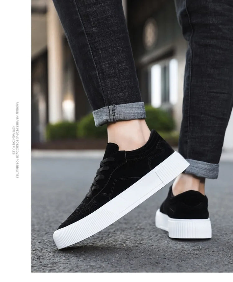 Men's Vulcanized Shoes Fashion Casual Sneakers Lace Up Platform Shoe High Quality Suede Casual Shoes for Men Sneakers Man Shoes
