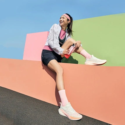 Xtep 2000KM 2.0 Running Shoes Women  Summer Shock Absorption Professional TPU Sneakers 876218110044 (suggest half size down) PlatiNum