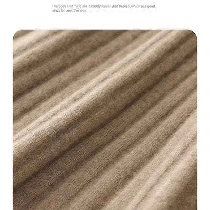 100% Merino Wool Mini Skirt Korean Women's AutumnWinter Fashionable Solid Color Elastic Waist Knitted Pleated Skirt PlatiNum