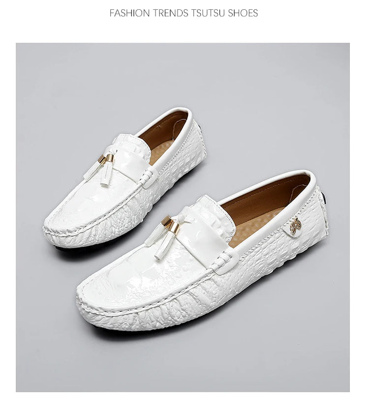 Scarpe da Uomo Casual in Pelle, Mocassini di Design, Slip-on, Scarpe da Guida e da Barca di Alta Qualità, Chaussure Homme, Taglie Grandi 35-48