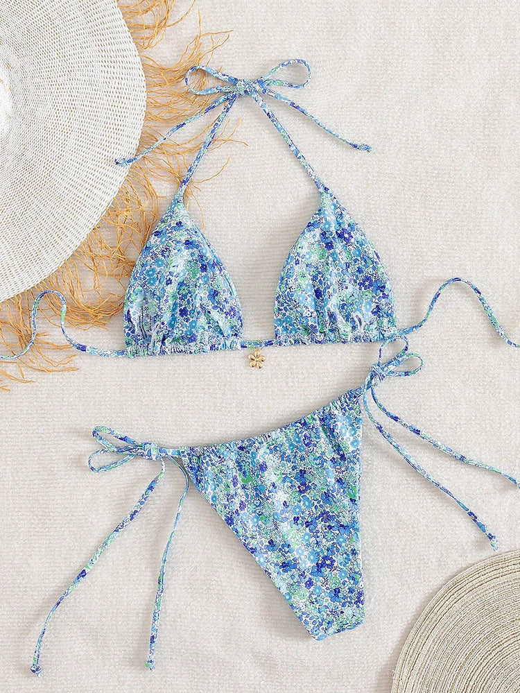 Costume da bagno donna micro bikini sexy 2026 Trend bikini perizoma in due pezzi Set costumi da bagno donna con lacci da spiaggia per costume da bagno donna PlatiNum