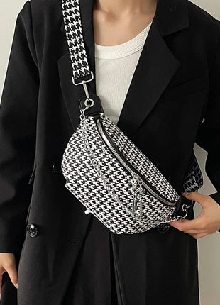 Women Chain Waist Bag Luxury Designer Chest Pack Quality PU Leather Fanny Pack Phone Purse Female Shoulder Crossbody Bag PlatiNum
