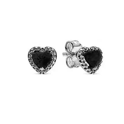 2025 Orecchini originali in pietra a forma di cuore bianco rosa, blu, rosso, verde, orecchino di perla con fiocco di neve, gioielli in argento s925 con fascino femminile platinumshop