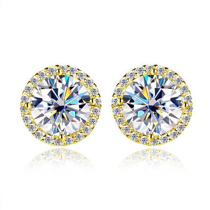 KNOBSPIN 1ct D Color Moissanite Earring For Women Wedding Fine Jewely with GRA 925 Sterling Sliver Plated 18k White Gold Earring PlatiNum