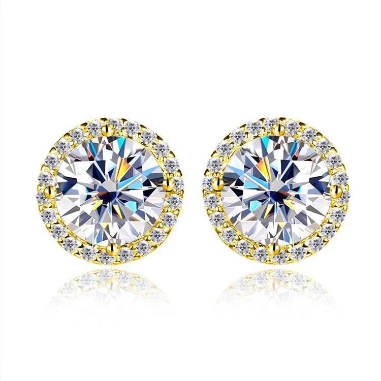 KNOBSPIN 1ct D Color Moissanite Earring For Women Wedding Fine Jewely with GRA 925 Sterling Sliver Plated 18k White Gold Earring PlatiNum