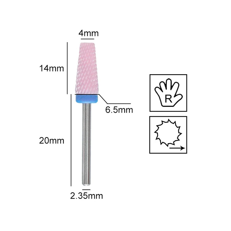 Pink Ceramic Carbide Nail Drill Bits Milling Cutter For Gel Polish Remover Electric Nail Machine Polishing Peeling File Home Salon Manicure Pedicure Accessories