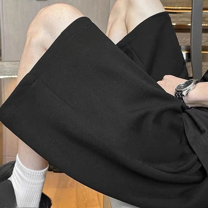 Pantaloncini da uomo casual classici a tinta unita di media lunghezza, semplici pantaloncini sportivi casual di tendenza