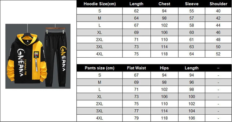 Men Tracksuit Sweat Suits Mens Patchwork 2 Piece Hoodie+Pants Set Hip Sweatpants Hop Fashion Streetwear Sports Clothing Set 4XL