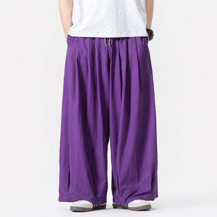 Pantaloni Harem Oversize da Uomo Leggeri Sottili Traspiranti Tinta Unita Stile Harajuku Gamba Larga Casual Moda Pantaloni Dritti Uomo 5XL
