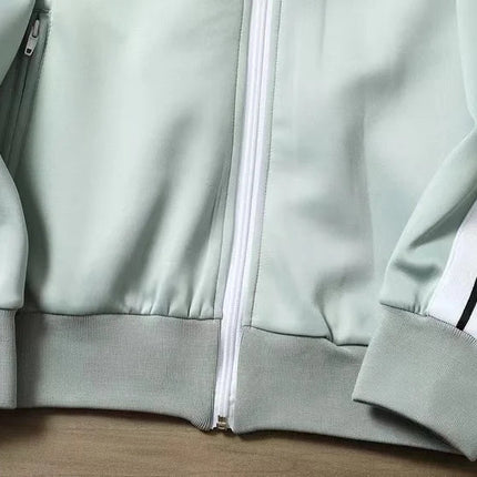 European and American new leisure sports suit men and women high-end fashion space cotton cardigan fashion two-piece large size PlatiNum