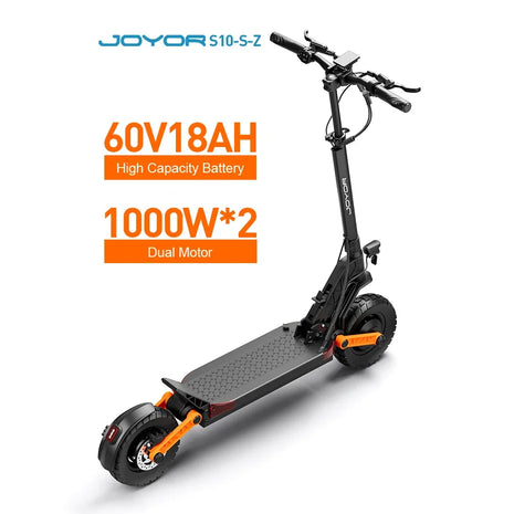 Monopattino elettrico fuoristrada JOYOR S10-S-Z 60V 18Ah Doppio Motore 2000W Pneumatici da 10 Pollici Pieghevole Urbano Portatile