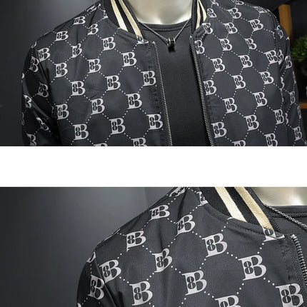 Luxury Letter Printed Baseball Jacket Men Autumn Winter Bomber Jacket Men Casual Business Windbreaker Coat Men Clothing 2025