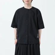 Camicie in Lino Stile Cinese per Uomo, Top Retrò Comodo Stile Tang, Camicie a Maniche Corte Tinta Unita per Kung Fu e Tai Chi