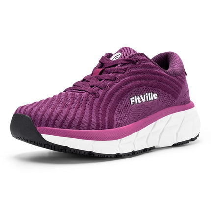 FitVille Wide Toe Box Shoes For Women Breathable Wide Fit Running Shoe Lightweight for Swollen Feet with Cushioned Relief Pain PlatiNum