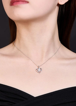 Collana in Argento Sterling 925 con Zircone Scintillante, Catena per Clavicola da Donna, Gioielli da Matrimonio Placcati in Oro 18k PlatiNum