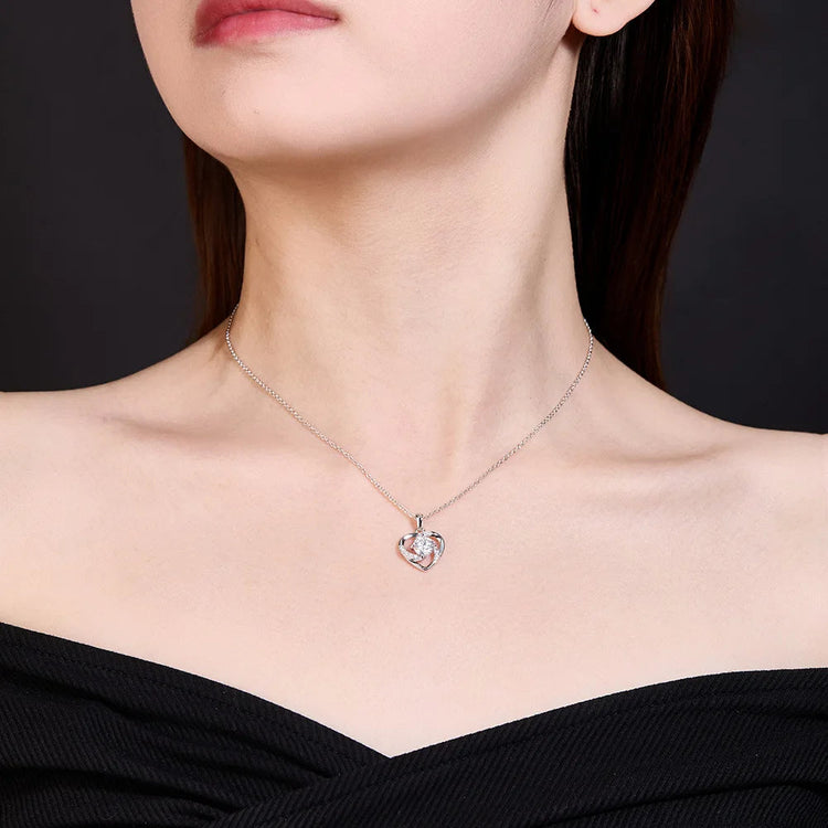 Collana in Argento Sterling 925 con Zircone Scintillante, Catena per Clavicola da Donna, Gioielli da Matrimonio Placcati in Oro 18k PlatiNum