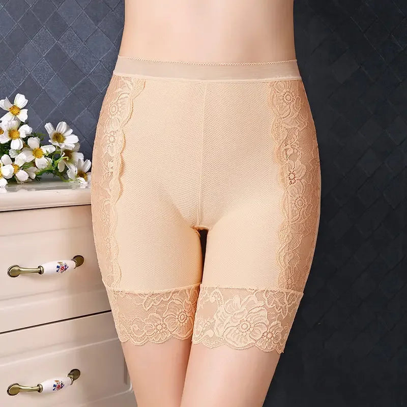 Plus Size Safety Short Pants Women Seamless Under Skirt Boxers For Women Sexy Lace Anti Chafing Boyshort Panties Underwear