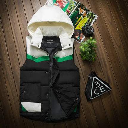 2026 Autumn Winter Hooded Vest Men Casual Slim Warm Women Sleeveless Jacket Coat Youths Mens Man Vest Plus Size S-3XL