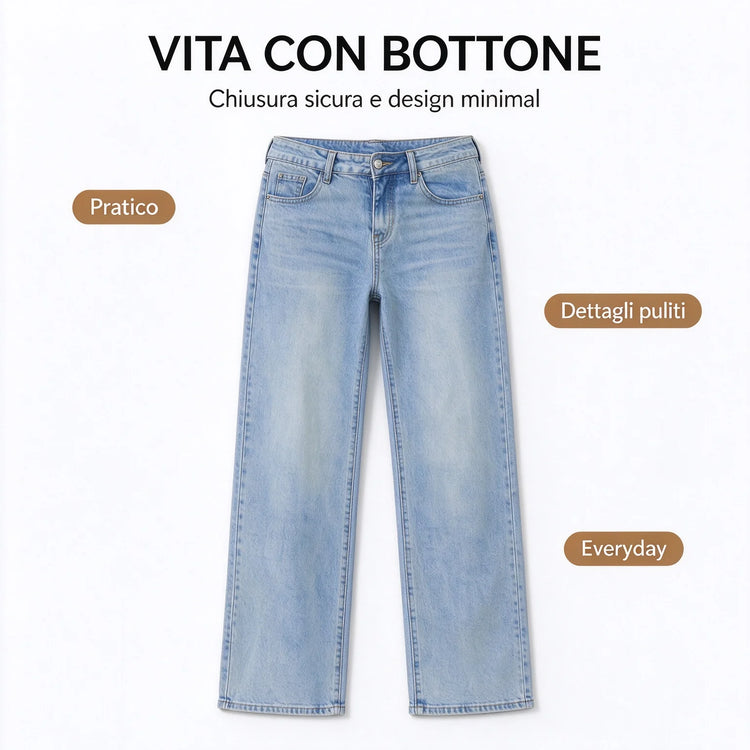 Women's Low Waist Wide Leg Jeans, Light Wash Stretch Denim, Casual Shaping Wide Leg Pants for All Occasions,Yw-2025
