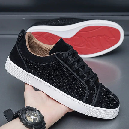 New Men's Casual Flats Fashionable With drill Designer Sports Shoes Breathable comfort Youth walking running outdoor footwears