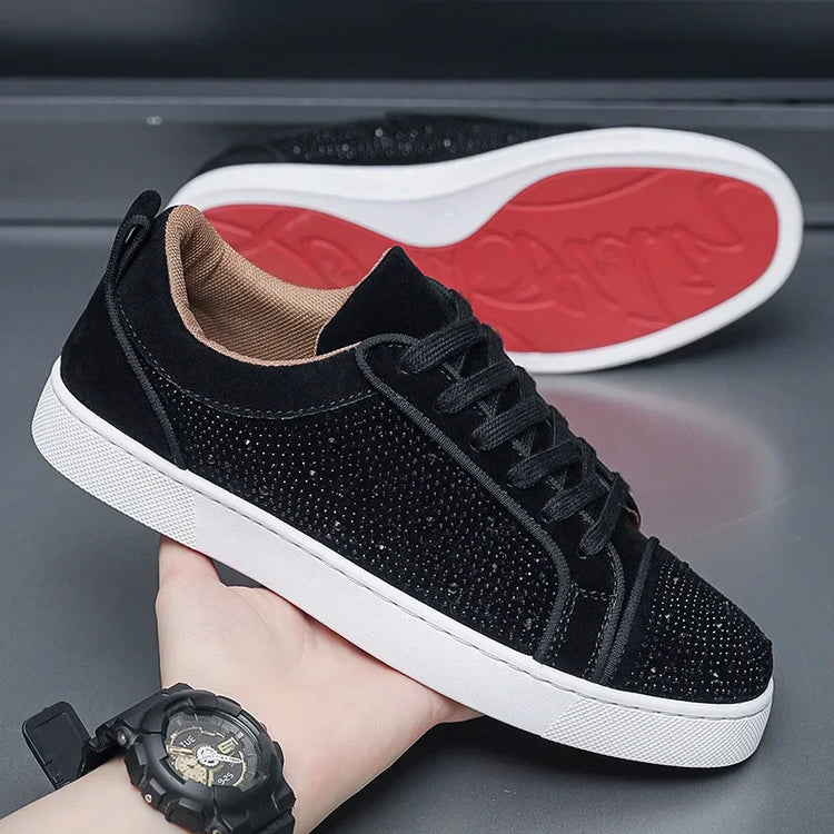 New Men's Casual Flats Fashionable With drill Designer Sports Shoes Breathable comfort Youth walking running outdoor footwears