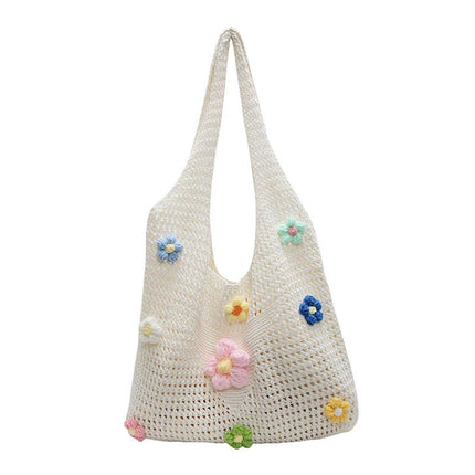 New Women's Versatile Braided Shoulder Bag, Simple and Casual for Holidays and the Beach, with Internal Compartments
