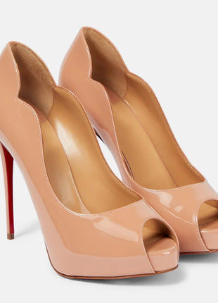 New Women's Open Toed Patent Leather  High Heels Shoes Ladies  Slim High Heels Fishmouth Shoes Sexy Party Shoes PlatiNum