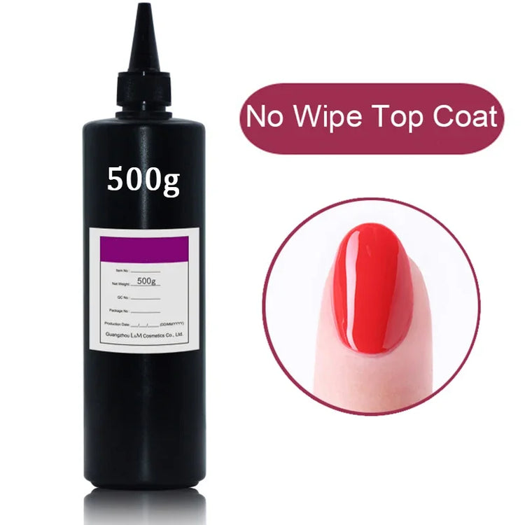 500/250g Base Gel No Wipe Top Coat High Quality Long Lasting Soak Off UV Gel Nail Polish Hybrid Gel Varnish Without Sticky Layer