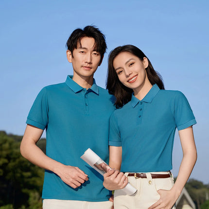 100% cotton work polo shirt, custom pure cotton polo, corporate culture short-sleeved T-shirt, embroidery, print, logo, word
