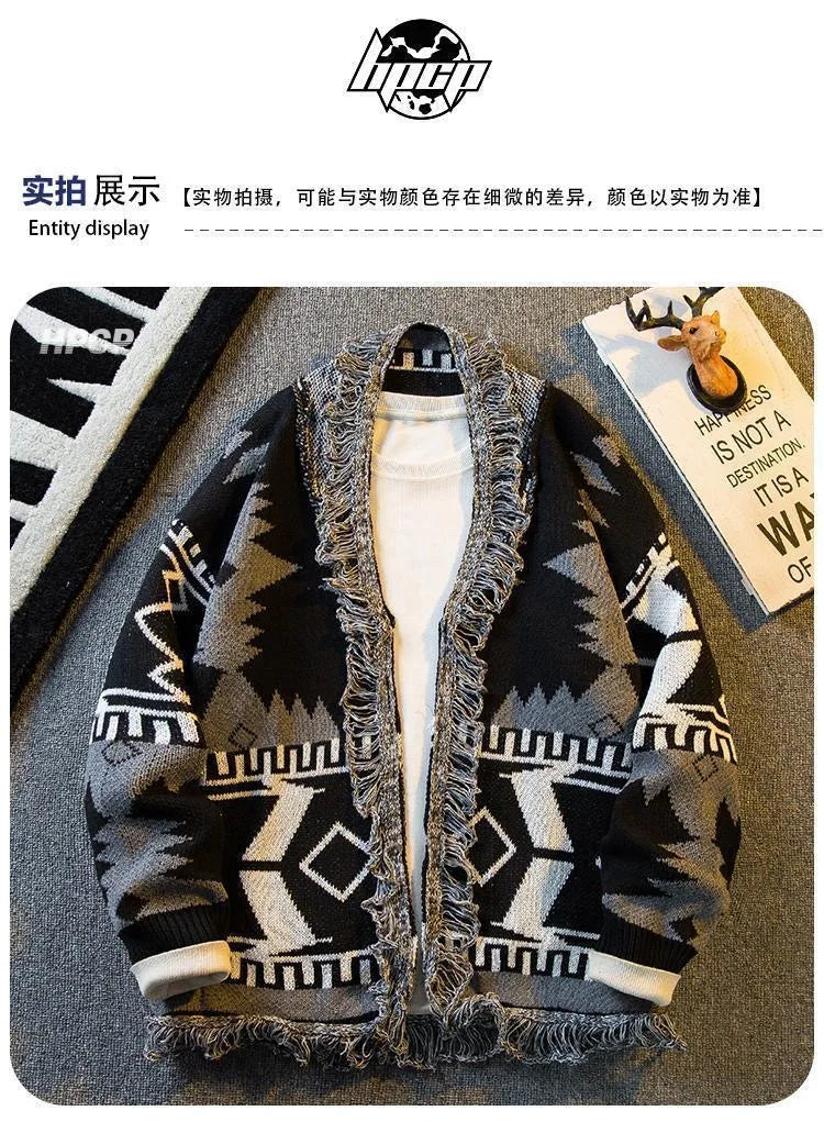 Autumn/winter New Fashion Thicken Warm Knitted Sweater Men's Casual Loose Sports Retro Plus Size High Quality Cardigan Sweater