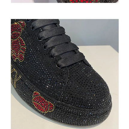 Luxury Fashion New Designer Men's Charm Rhinestone All Match Platform Causal Shoes Male Flats Moccasins Walking Sneakers Zapatos