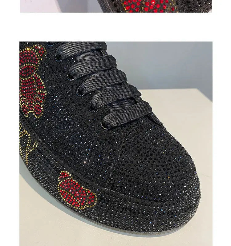 Luxury Fashion New Designer Men's Charm Rhinestone All Match Platform Causal Shoes Male Flats Moccasins Walking Sneakers Zapatos