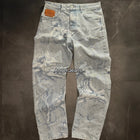 Jeans Strappati Stile Retrò Americano Y2k per Donne, Pantaloni in Denim con Due Aperture, Casual Goth Streetwear a Gamba Larga e Vita Alta