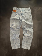 Y2K American Retro Style Ripped Jeans for Women, Two Slit Denim Pants, Casual Goth Streetwear Wide Leg High Waist