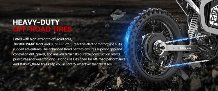 COSWHEEL R19 Bicicletta Elettrica 72V 40AH con Batteria al Litio, E-bike da Montagna per Adulti 9000W, Ciclomotore Elettrico da Uomo, E-truck da Strada