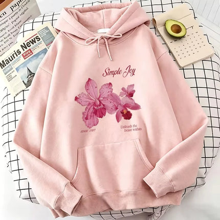 Harajuku Graphic Pullover Flower Design Hooded Sweatshirt Cute Hoody Spring Casual Hoodies Pullover Hooded Daily hoodies