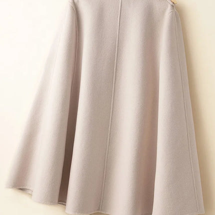 UHYTGF Mid Long Bat Cape Wool Coat Women High-End Double Sided Cashmere Autumn Jacket Female Fashion Casual Ladies Outewear 2029