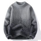 Imitation Mink Sweater for Men's Gradient Knitted Sweater for Couples Round Neck Thickened Warm Casual Pullover