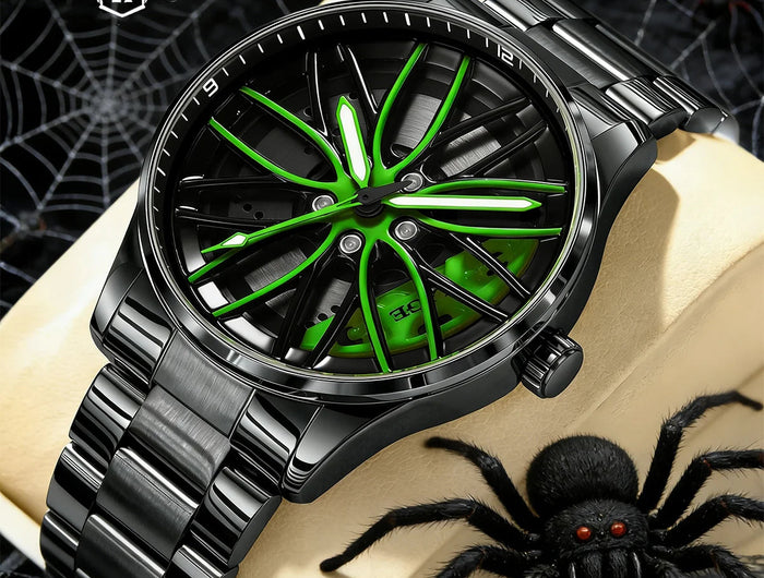 Orologio da Uomo LIGE di Lusso al Quarzo, Sportivo, Impermeabile, in Acciaio Inossidabile, Luminoso, con Quadrante a Forma di Ruota d'Auto, Elegante Orologio da Uomo per Affari platinumshop