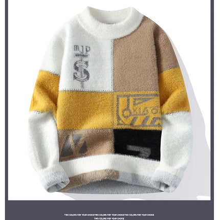 2024 winter new style men's sweater knitted long sleeve Warm Men Fashion Sweaters Thicken Warm wool pullovers Sweater male