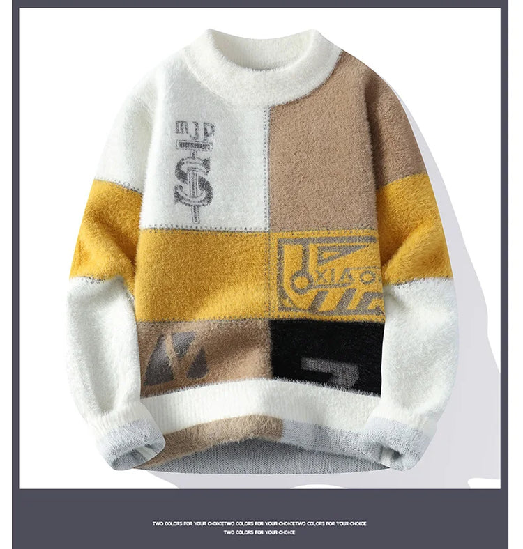 2024 winter new style men's sweater knitted long sleeve Warm Men Fashion Sweaters Thicken Warm wool pullovers Sweater male