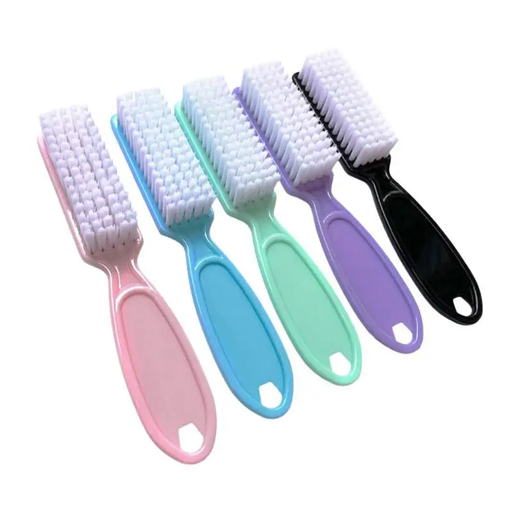 Cleaning Nail Brushes Transparent Long Handle Soft Remove Dust Nail Brushes Multifunctional Five Color Manicure Pedicure Tools