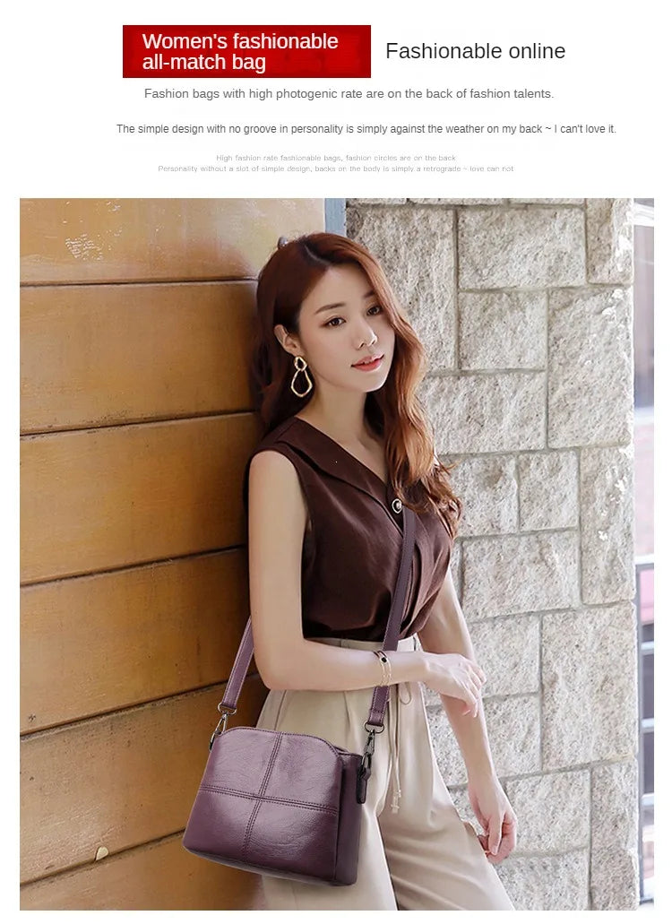 Women's Bags Retro Design Crossbody Bag Trend Quality PU Leather Bucket Shoulder Bags Small Handbags for Women PlatiNum