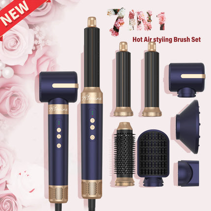 ATOPSKINS 626-1 Hair Dryer Brush 7 in 1, Air Styler Set with Curling Iron, Round Brush, Straightener For Women Curling Iron Hot Air Styling Brush Set