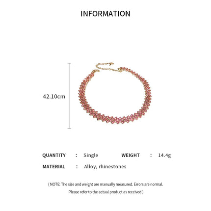 Luxury Shiny Full Rhinestone Choker Necklace for Women Personalized Geometric Crystal Necklaces Wedding Jewelry Party Gifts PlatiNum